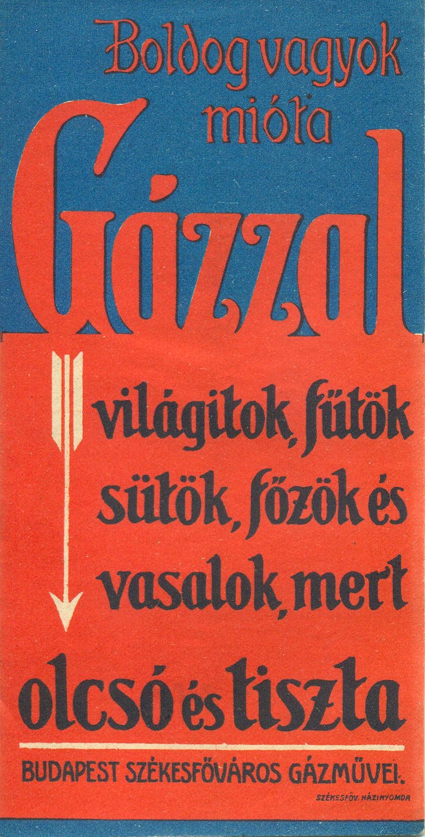 BUDAPEST SZÉKESFŐVÁROS GÁZMŰVEI (Magyar Kereskedelmi és Vendéglátóipari Múzeum CC BY-NC-SA)