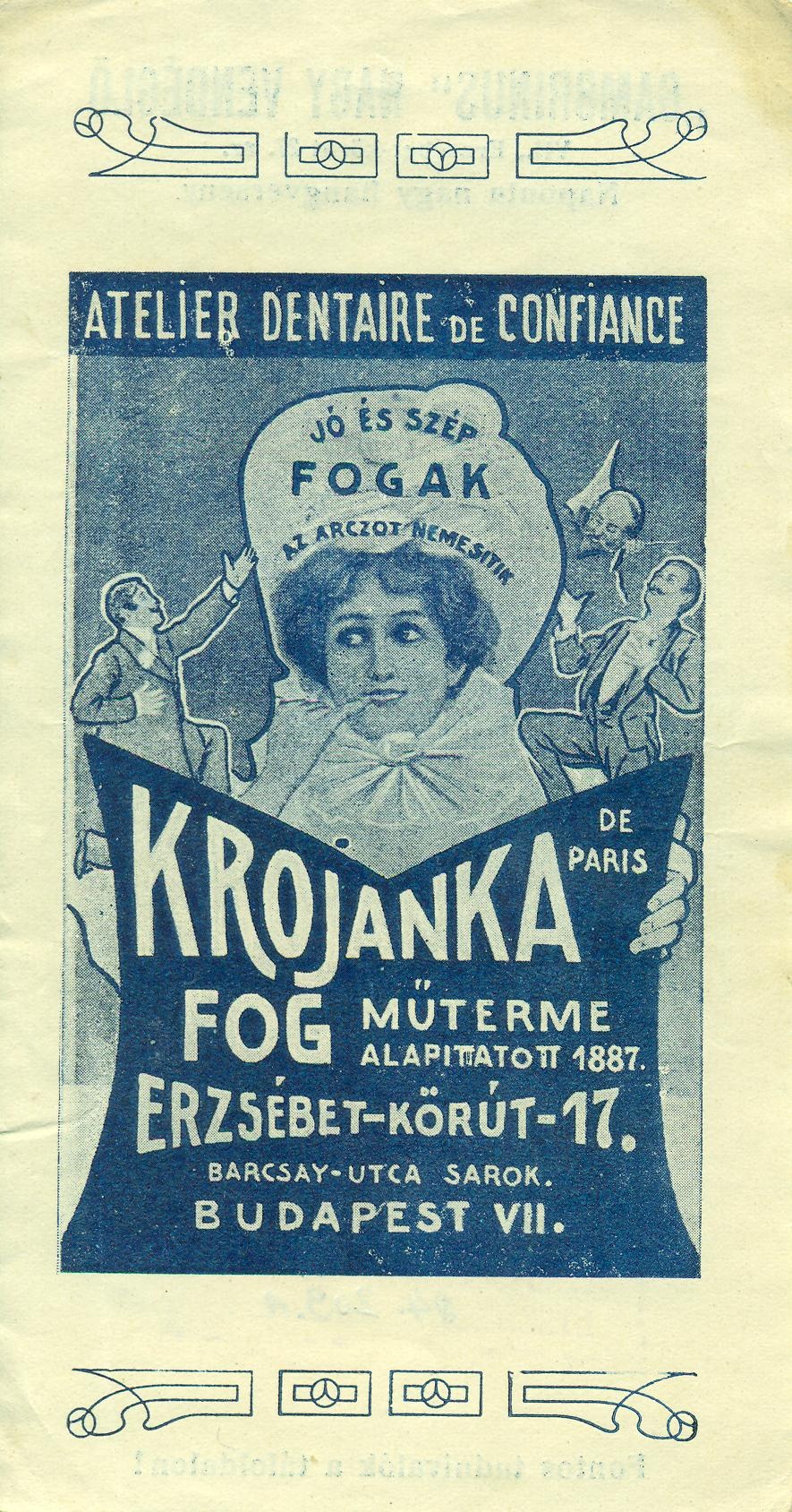 KROJANKA DE PARIS FOG MŰTERME (Magyar Kereskedelmi és Vendéglátóipari Múzeum CC BY-NC-SA)