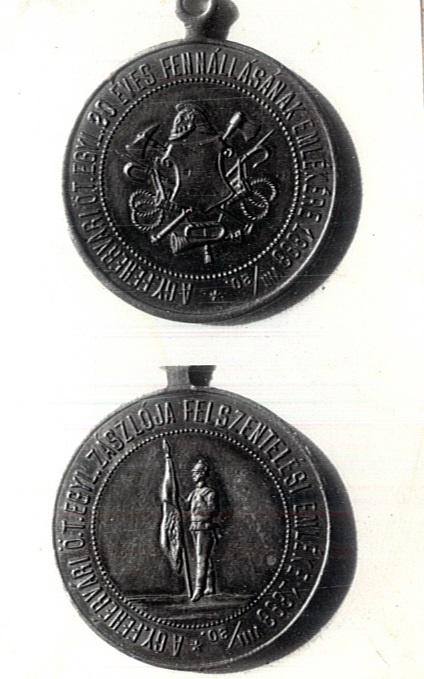 Gyulafehérvári ÖTE 20 éves fennállási és zászlószentelési emlékérme (Katasztrófavédelem Központi Múzeuma CC BY-NC-SA)