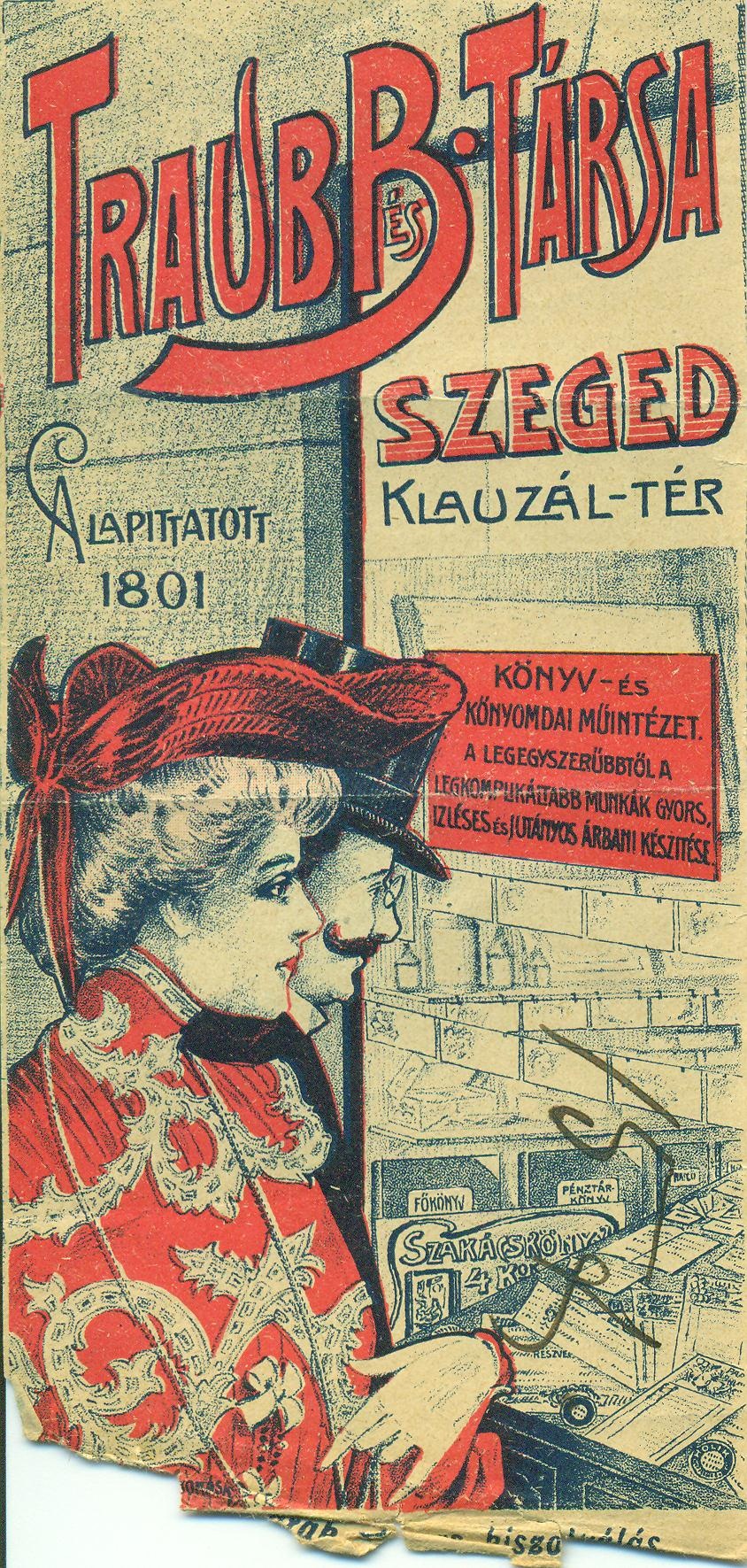 TRAUB B. és TÁRSA - KÖNYV- ÉS KÖNYVNYOMDAI MŰINTÉZET (Magyar Kereskedelmi és Vendéglátóipari Múzeum CC BY-NC-SA)