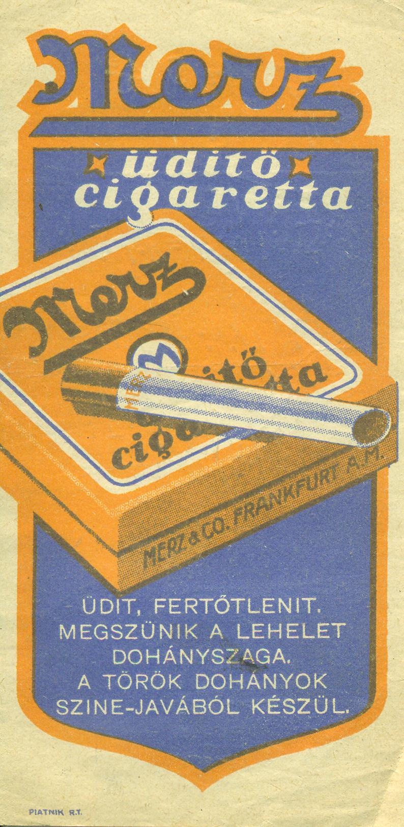 Merz üditő cigaretta (Magyar Kereskedelmi és Vendéglátóipari Múzeum CC BY-NC-SA)