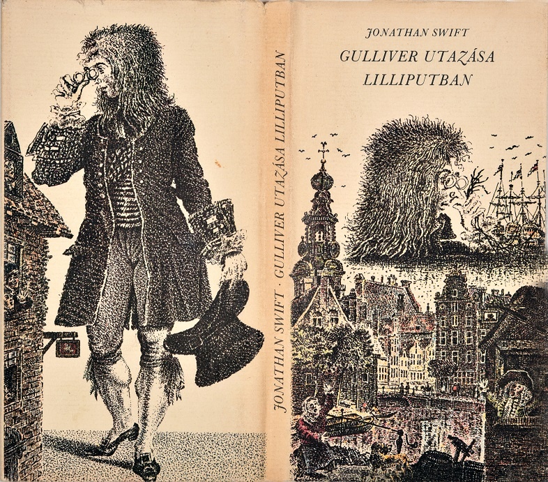 Mesekönyv papírborítója: Gulliver utazásai Lilliputban (Óbudai Múzeum CC BY-NC-SA)