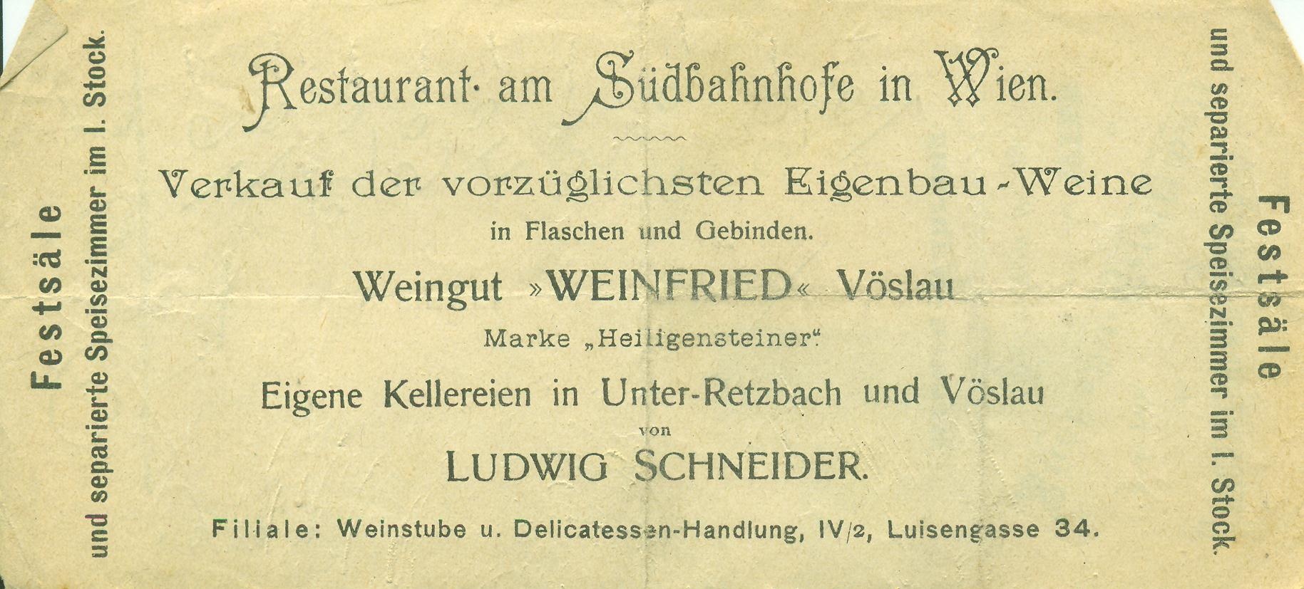 LUDWIG SCHNEIDER, Restaurant am Südbahnhofe in Wien (Magyar Kereskedelmi és Vendéglátóipari Múzeum CC BY-NC-SA)