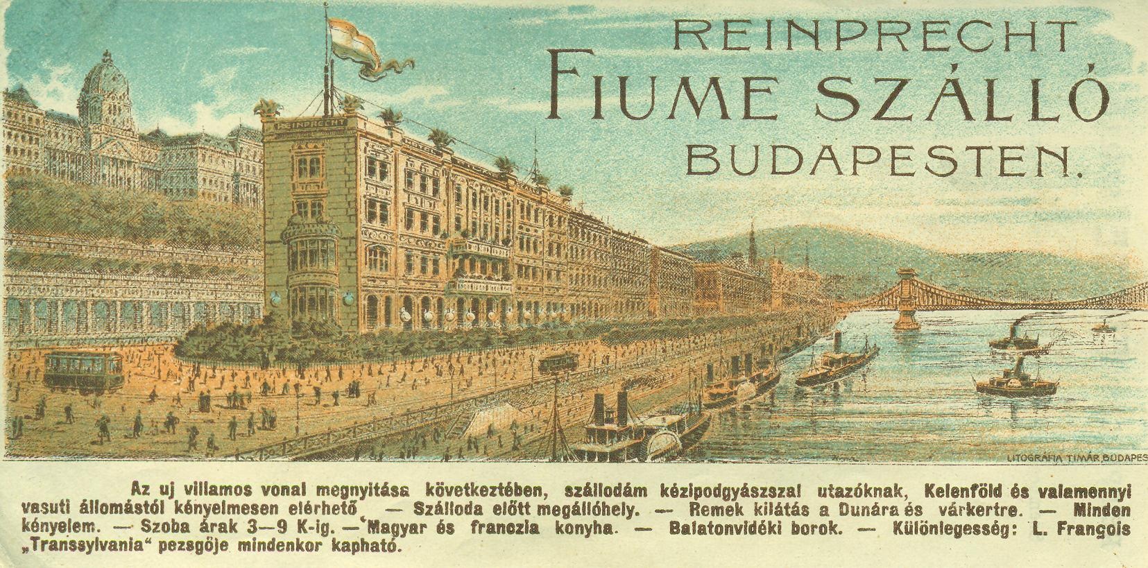 FIUME SZÁLLÓ BUDAPEST (Magyar Kereskedelmi és Vendéglátóipari Múzeum CC BY-NC-SA)