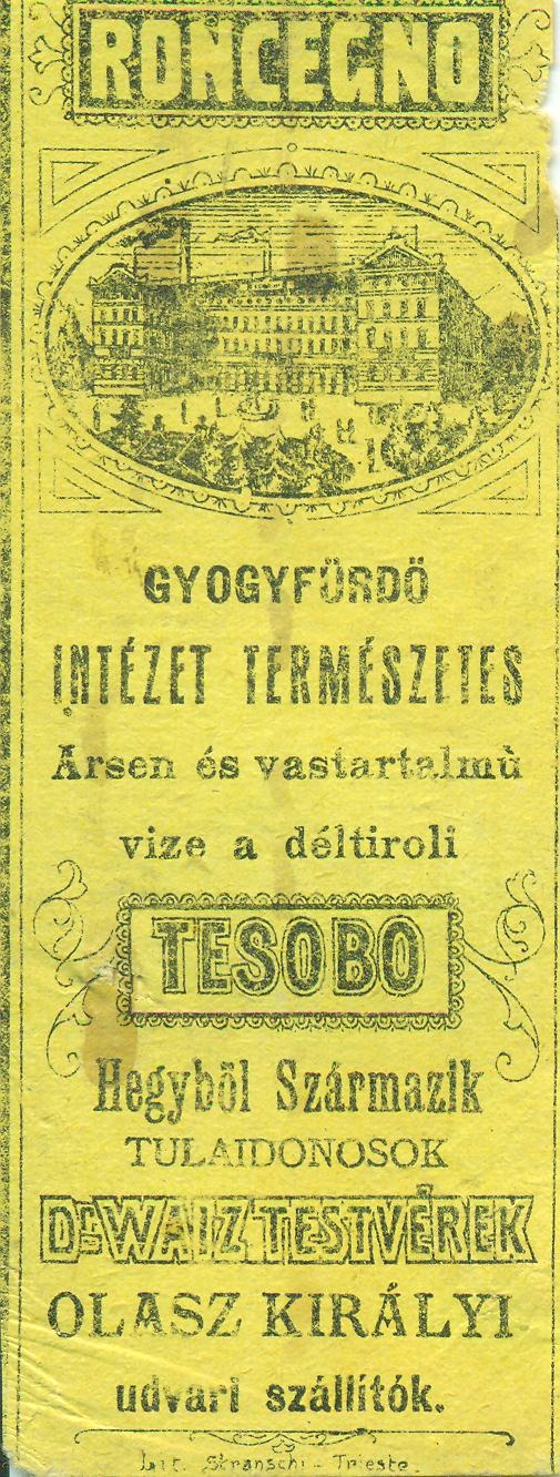 RONCEGNO GYÓGYFÜRDŐ (Magyar Kereskedelmi és Vendéglátóipari Múzeum CC BY-NC-SA)