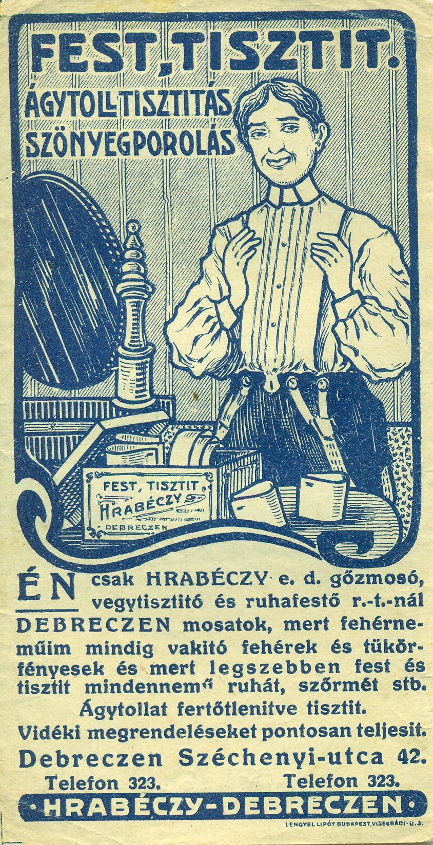 HRABÉCZY - DEBECZEN FEST TISZTIT. (Magyar Kereskedelmi és Vendéglátóipari Múzeum CC BY-NC-SA)