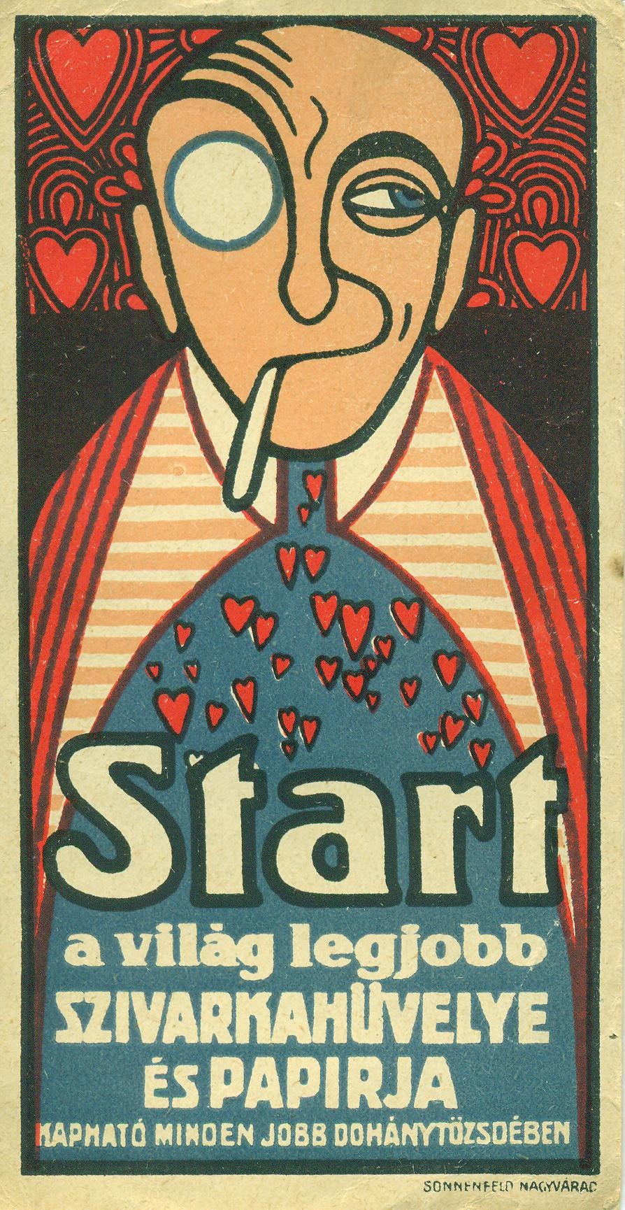 Start "a világ legjobb szivarkahüvelye és papirja" (Magyar Kereskedelmi és Vendéglátóipari Múzeum CC BY-NC-SA)