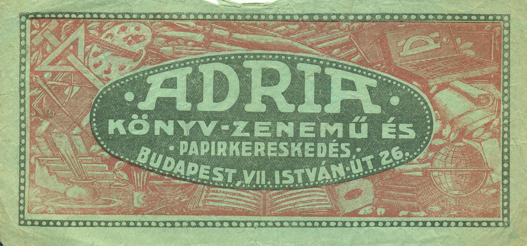 ADRIA KÖNYV - ZENEMŰ ÉS PAPÍRKERESKEDÉS (Magyar Kereskedelmi és Vendéglátóipari Múzeum CC BY-NC-SA)