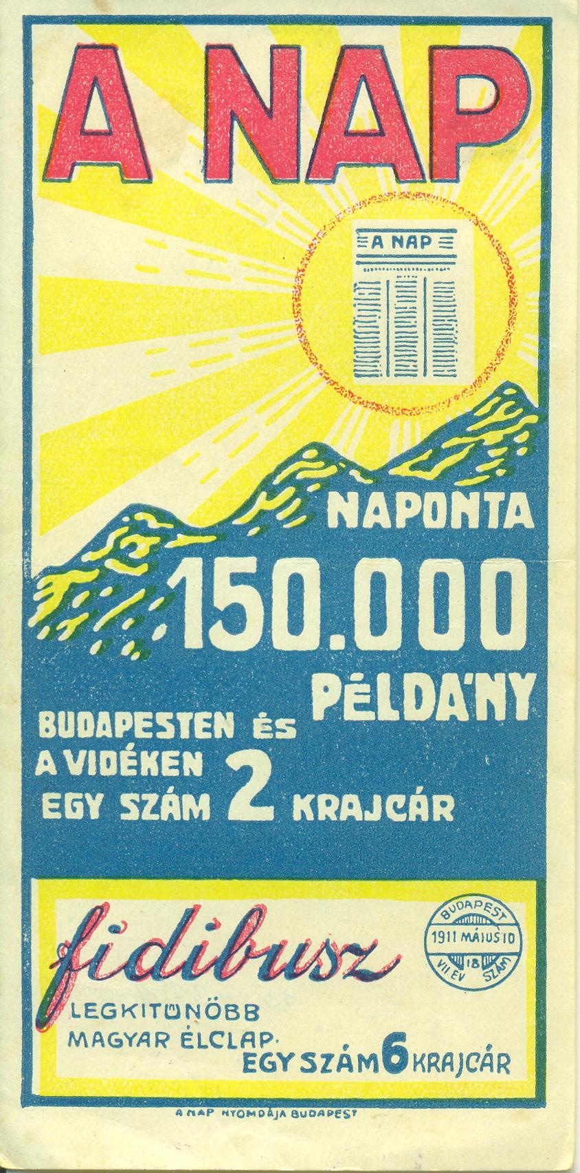 A NAP/ fidibusz (Magyar Kereskedelmi és Vendéglátóipari Múzeum CC BY-NC-SA)