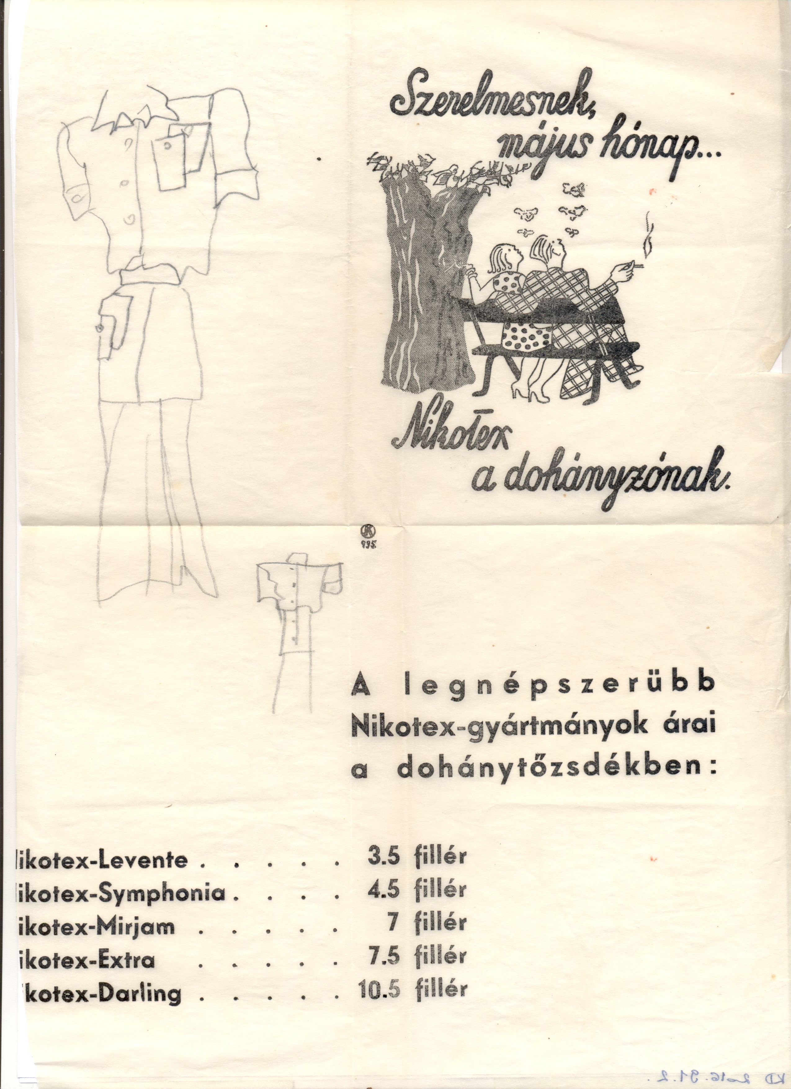 Nikotex árjegyzék (Magyar Kereskedelmi és Vendéglátóipari Múzeum CC BY-NC-SA)