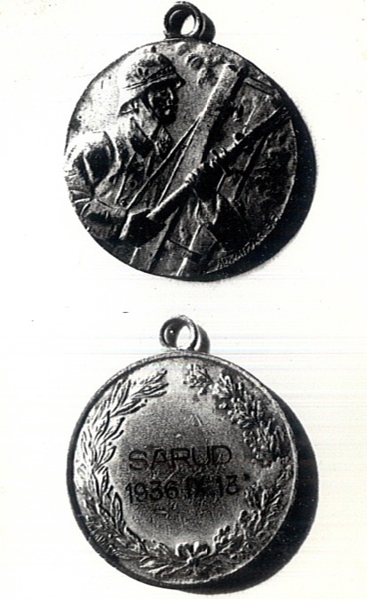 Sarudi tűzoltó verseny emlékérme 1936. (Katasztrófavédelem Központi Múzeuma CC BY-NC-SA)