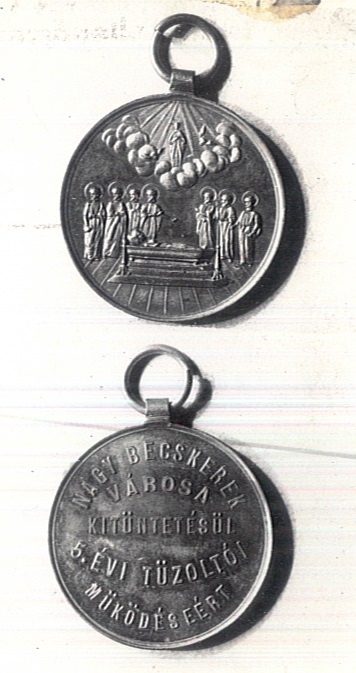 Nagybecskerek 5 éves szolgálati érme (Katasztrófavédelem Központi Múzeuma CC BY-NC-SA)