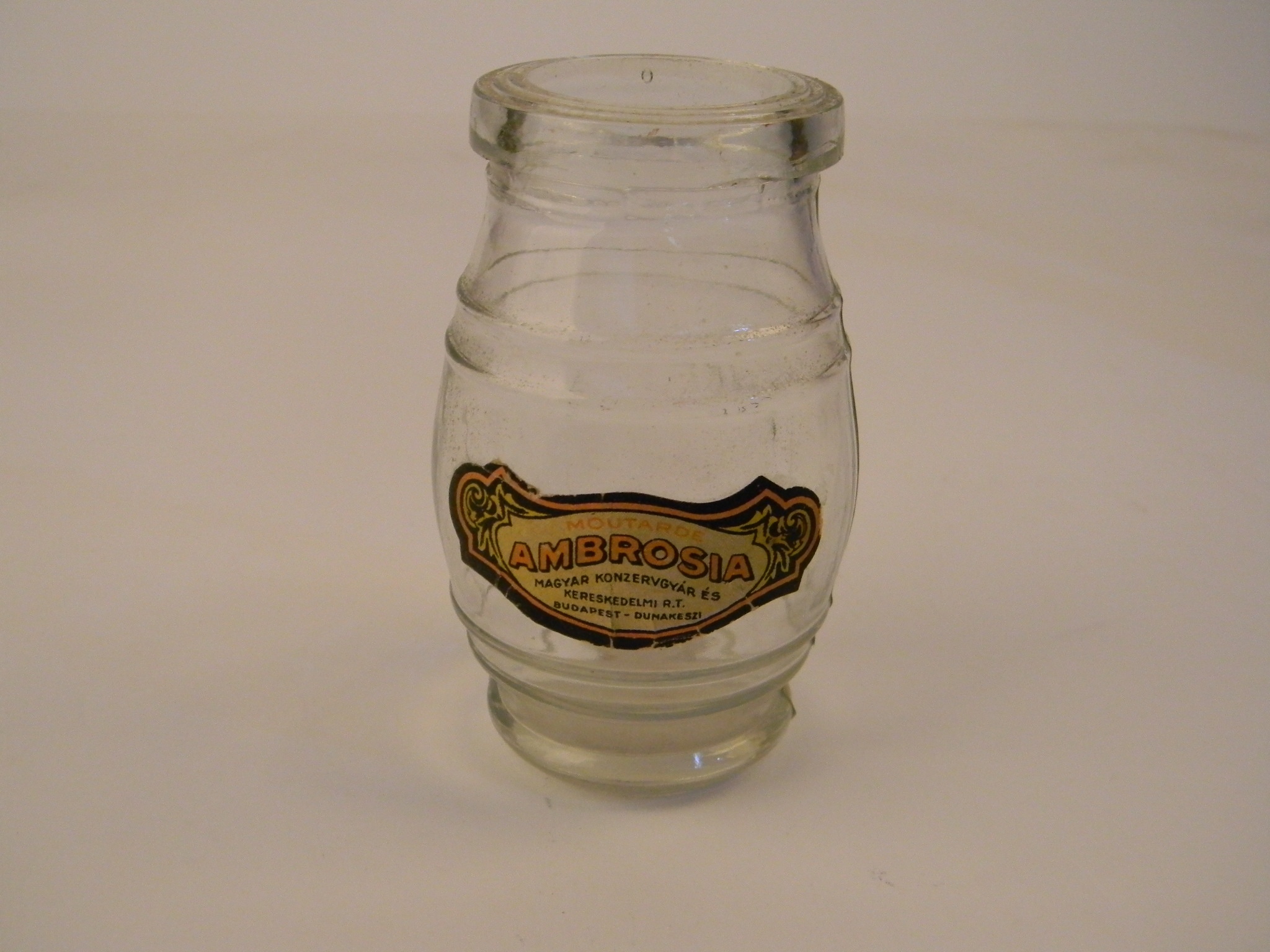 Ambrosia mustáros tégely (Magyar Kereskedelmi és Vendéglátóipari Múzeum CC BY-NC-SA)