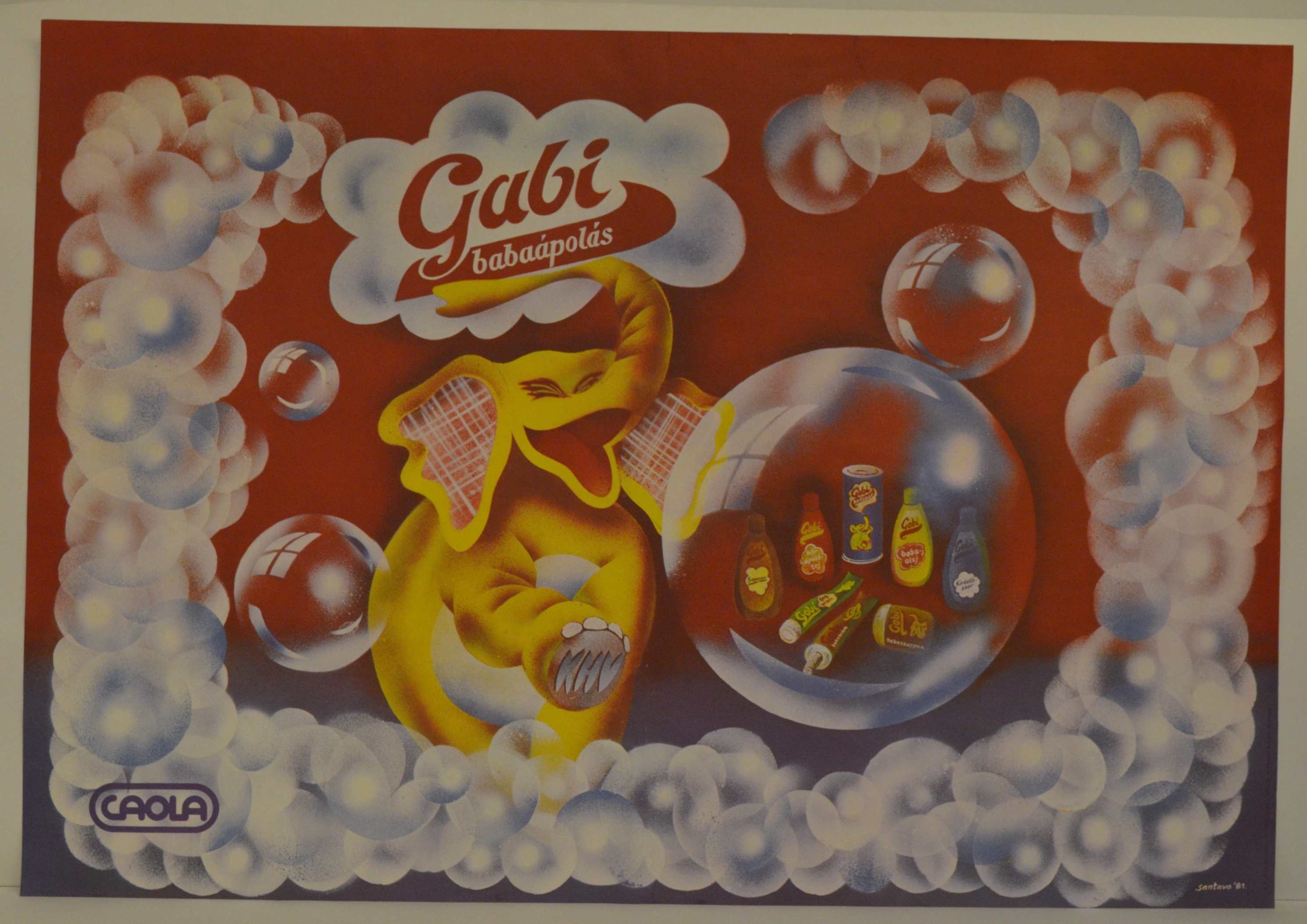 Gabi babaápolás című reklámplakát (Magyar Kereskedelmi és Vendéglátóipari Múzeum CC BY-NC-SA)