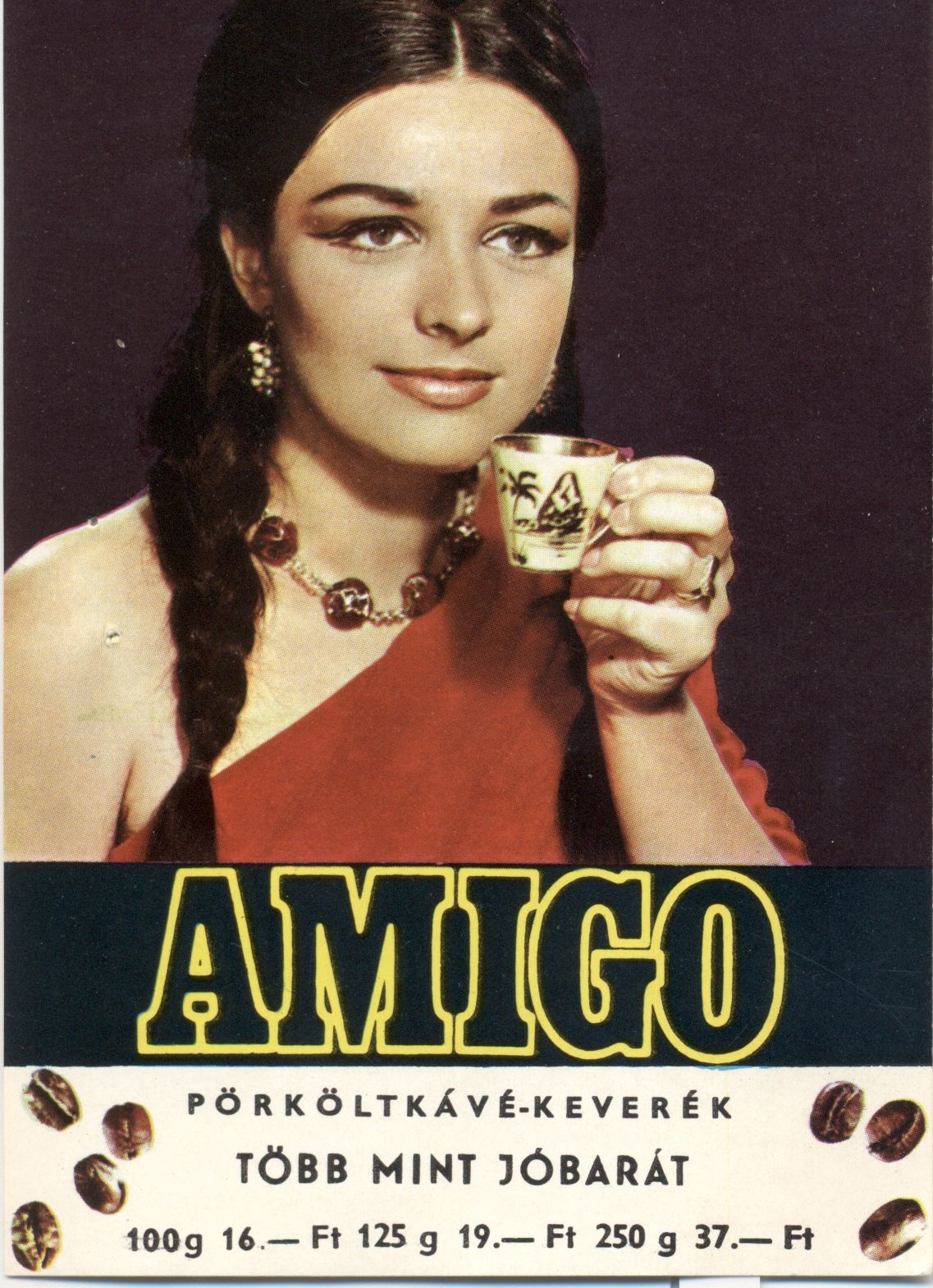 Amigo kávé reklámlap (Magyar Kereskedelmi és Vendéglátóipari Múzeum CC BY-NC-SA)