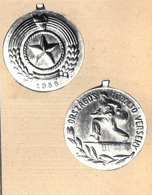 Országos Tűzoltó Verseny III. díja 1956. (Katasztrófavédelem Központi Múzeuma CC BY-NC-SA)