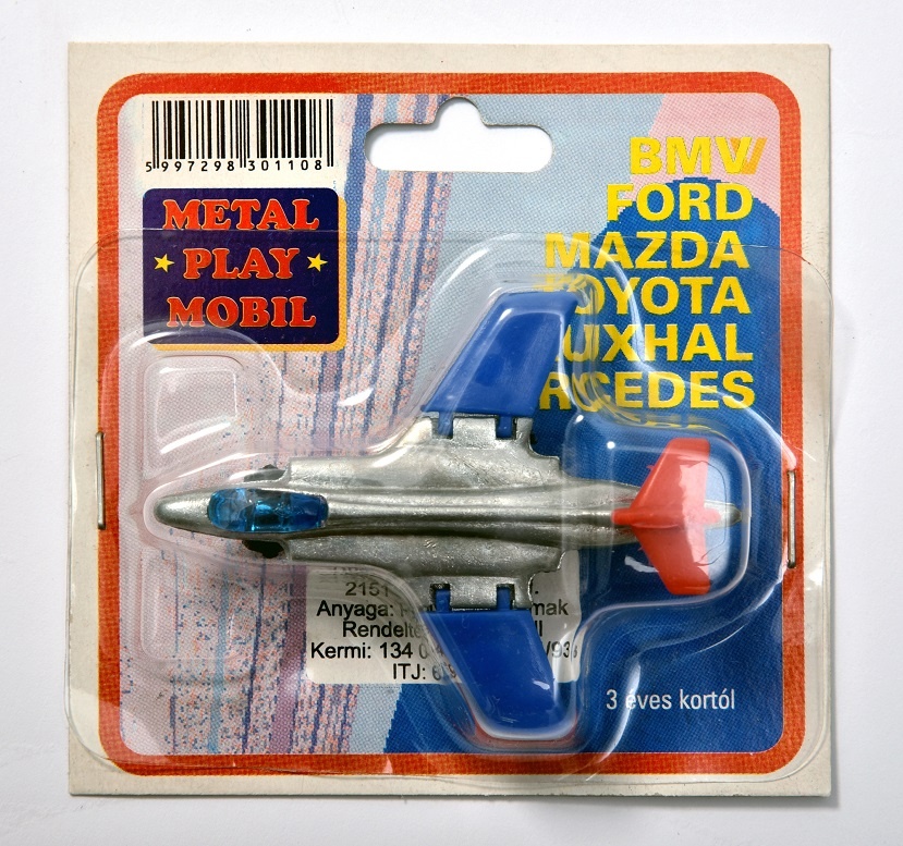 Játék repülőgép, dobozával, Metal Play Mobil (Óbudai Múzeum CC BY-NC-SA)
