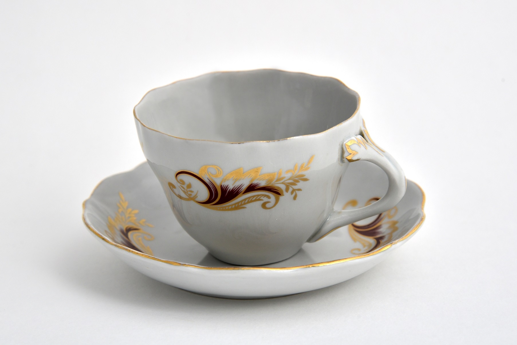 Porcelán kávéscsésze csészealjjal, Aquincum Porcelángyár (Óbudai Múzeum CC BY-NC-SA)