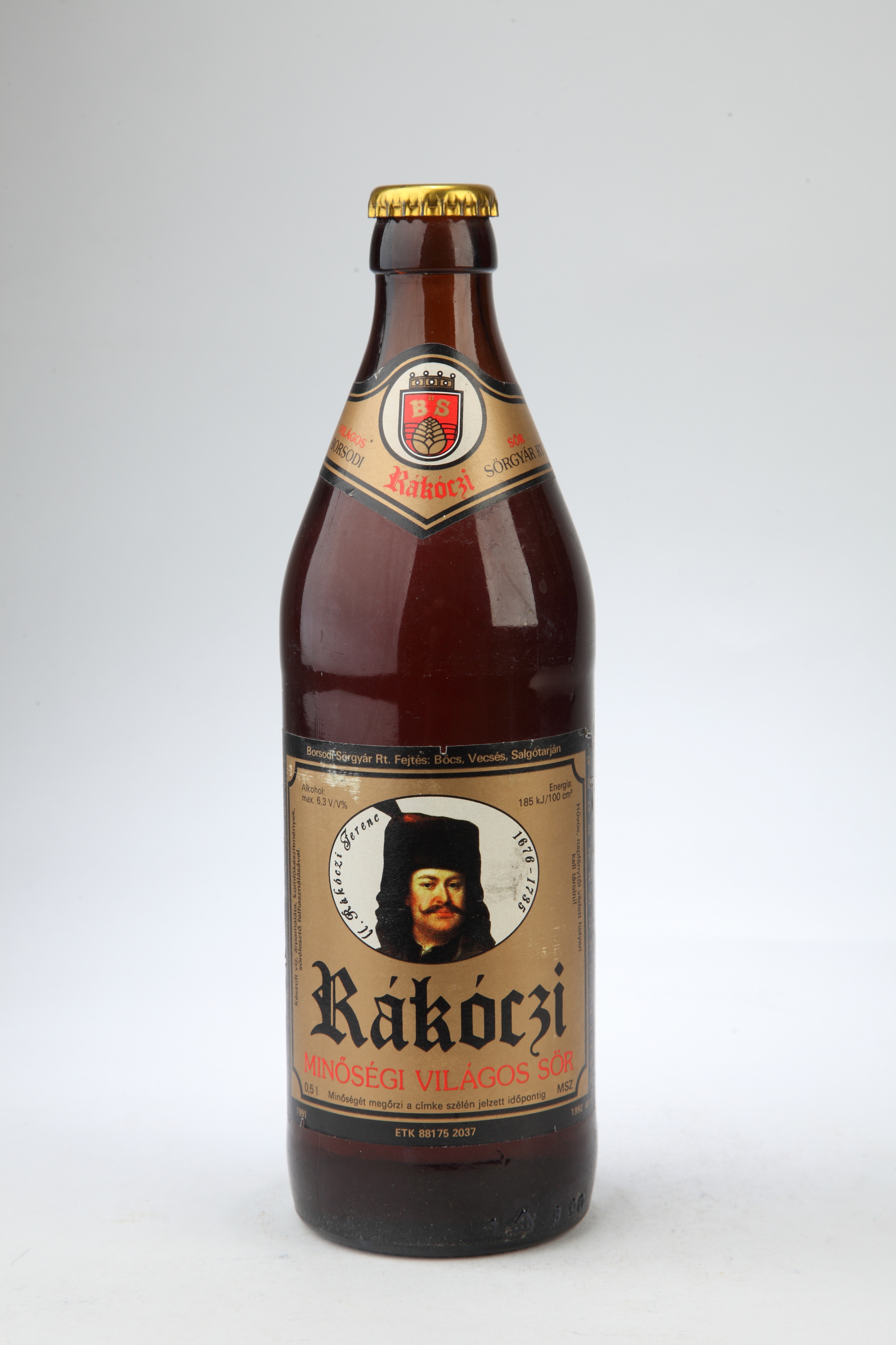 Rákóczi sör üvege (Magyar Kereskedelmi és Vendéglátóipari Múzeum CC BY-NC-SA)