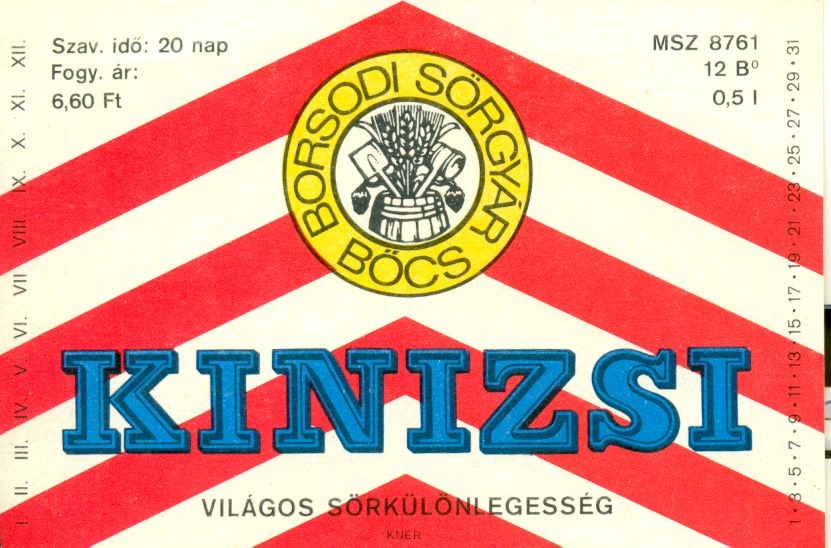 Kinizsi sör címkéje (Magyar Kereskedelmi és Vendéglátóipari Múzeum CC BY-NC-SA)