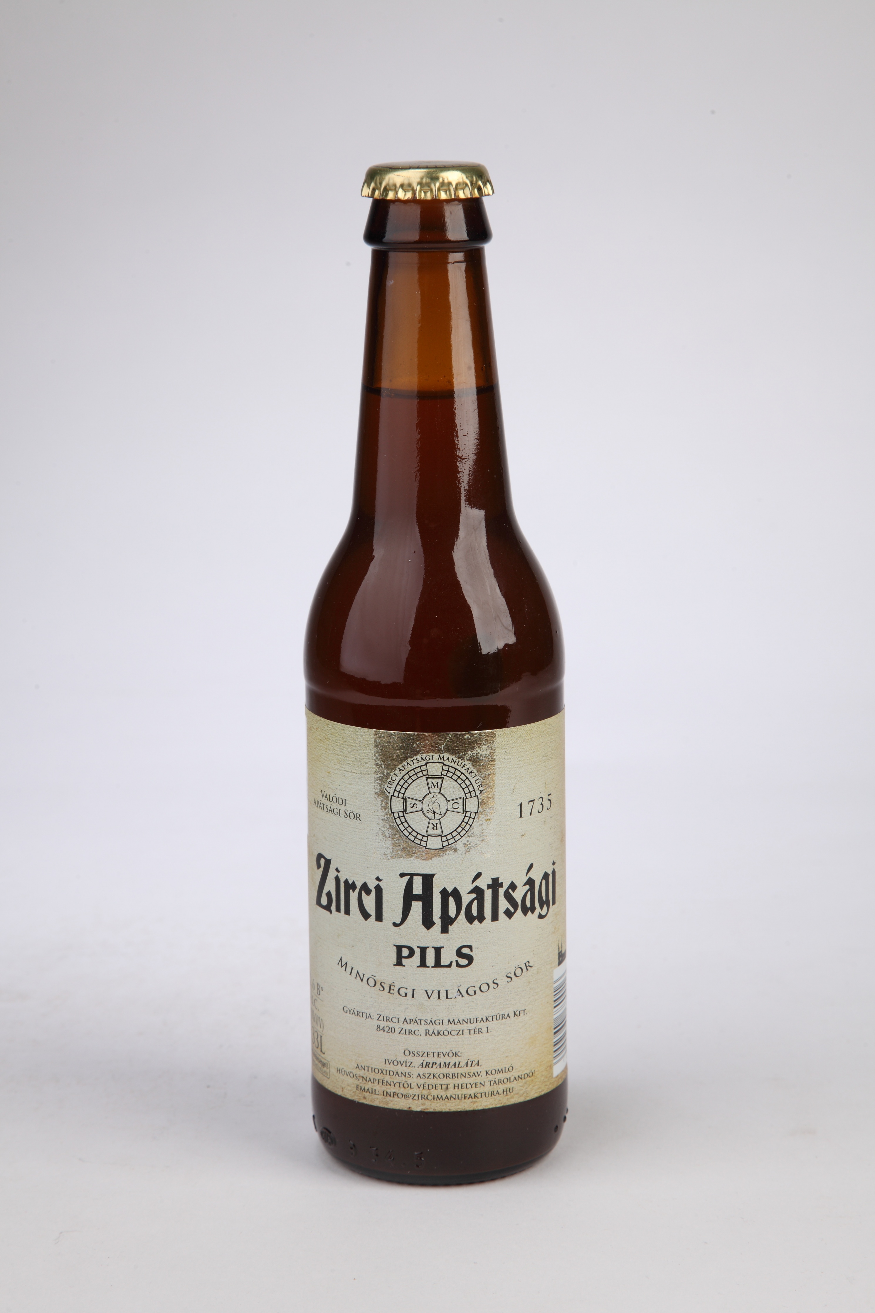 Zirci Apátság Pils sör üvege (Magyar Kereskedelmi és Vendéglátóipari Múzeum CC BY-NC-SA)