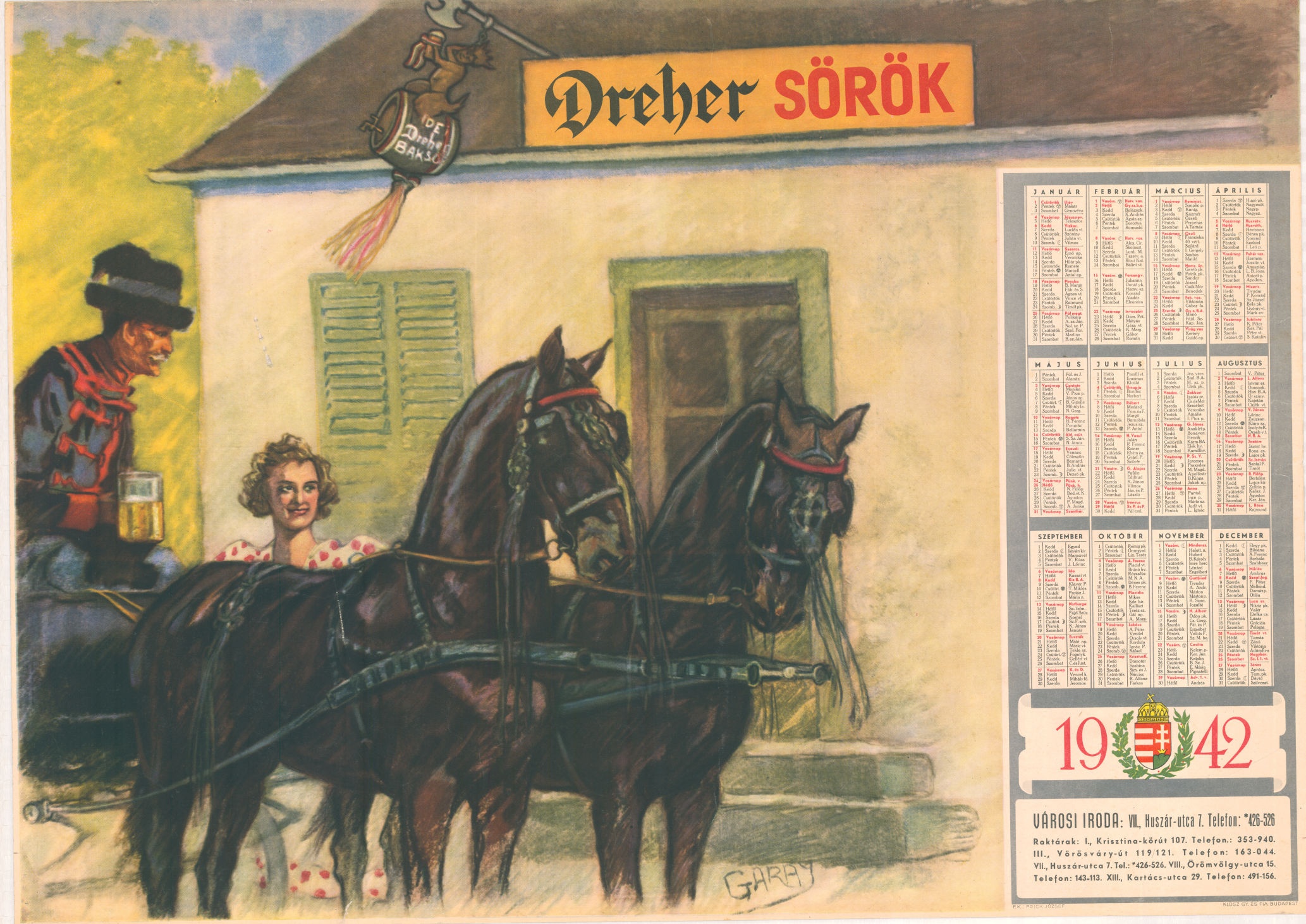 Dreher plakát (Magyar Kereskedelmi és Vendéglátóipari Múzeum CC BY-NC-SA)