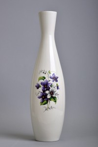 Porcelán váza, ibolyás, Aquincum Porcelángyár