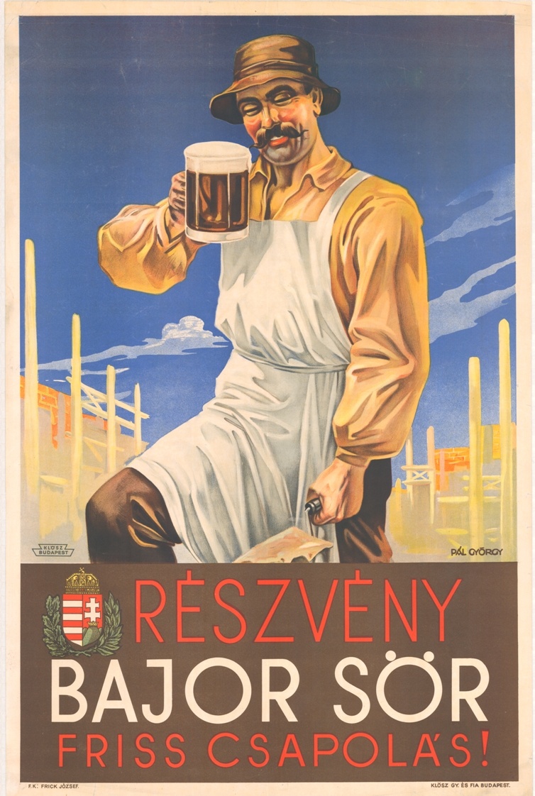 Részvény bajor sör plakátja (Magyar Kereskedelmi és Vendéglátóipari Múzeum CC BY-NC-SA)