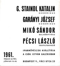 Iparművészek Kiállítása a Csók István Galériában 1961