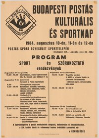 Plakát - Budapesti Postás Kulturális és Sportnap