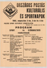 Plakát - Országos Postás Sportnapok, 1985
