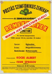 Plakát - Postás Szimfonikus Zenekar a Zeneakadémián, Remekművek, 1967-68
