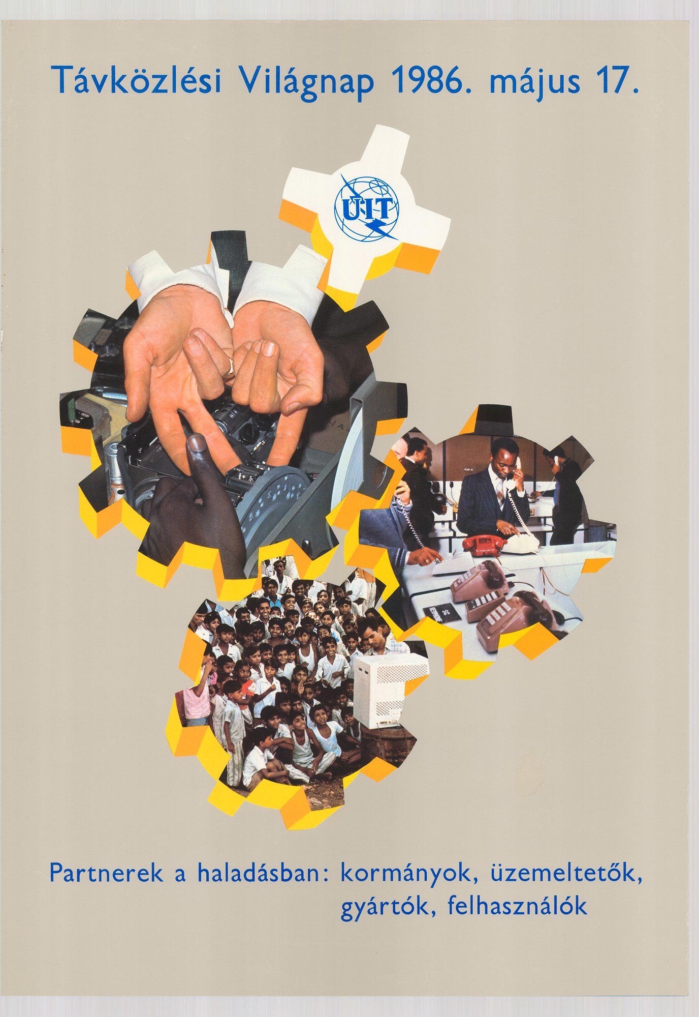 Plakát - Távközlési Világnap, 1986 (Postamúzeum CC BY-NC-SA)