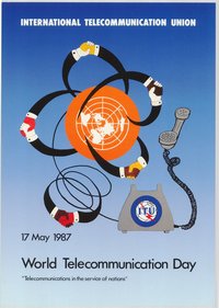 Grafikai plakát - Nemzetközi Távközlési Világnap, 1987