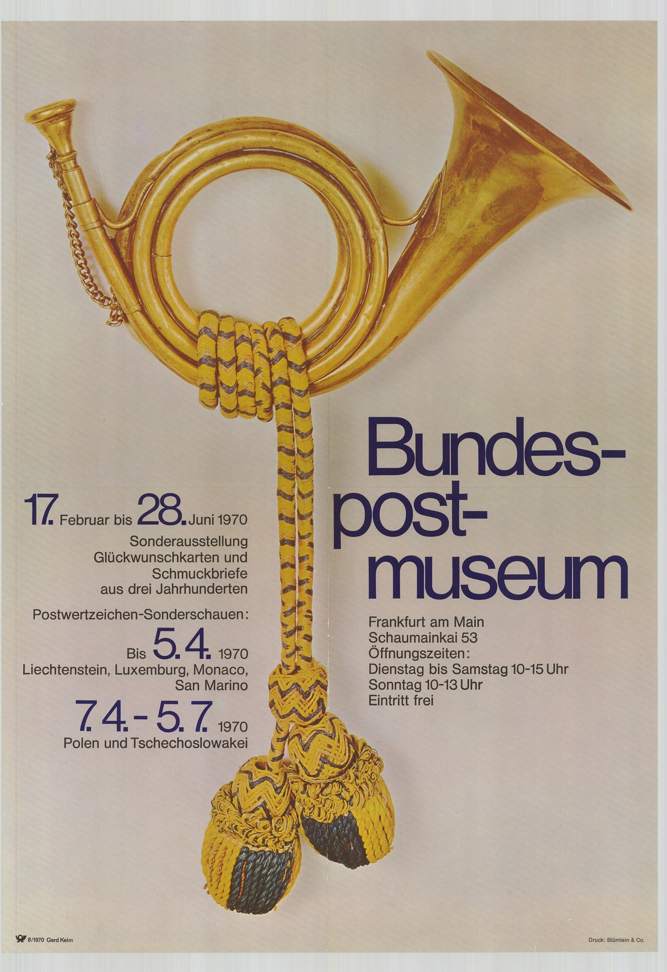Kiállítási plakát - Bundes Postmuseum, 1970 (Postamúzeum CC BY-NC-SA)