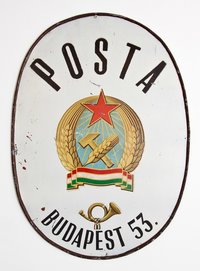 Címertábla „POSTA BUDAPEST 53.”