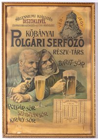 Plakát, falinaptár - Kőbányai Polgári Serfőző Rt.