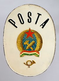Postai címertábla Rákosi címerrel