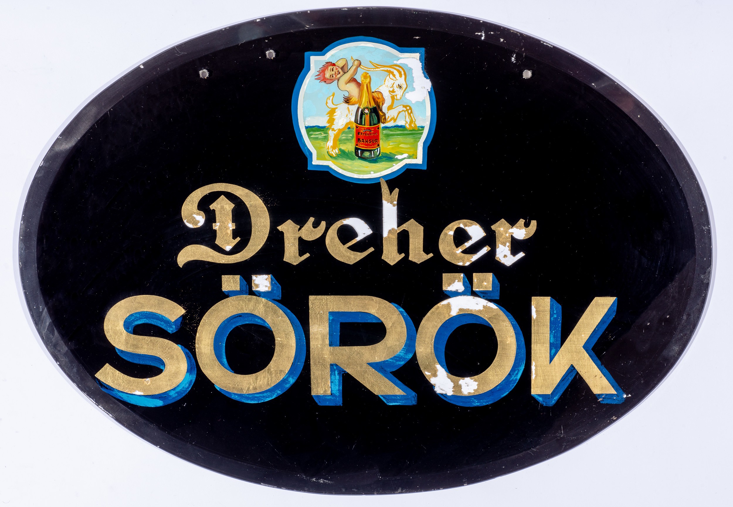 Dreher sörök bak sör+logó,festett üv. (Söripari Emléktár - Dreher Sörmúzeum CC BY-NC-SA)