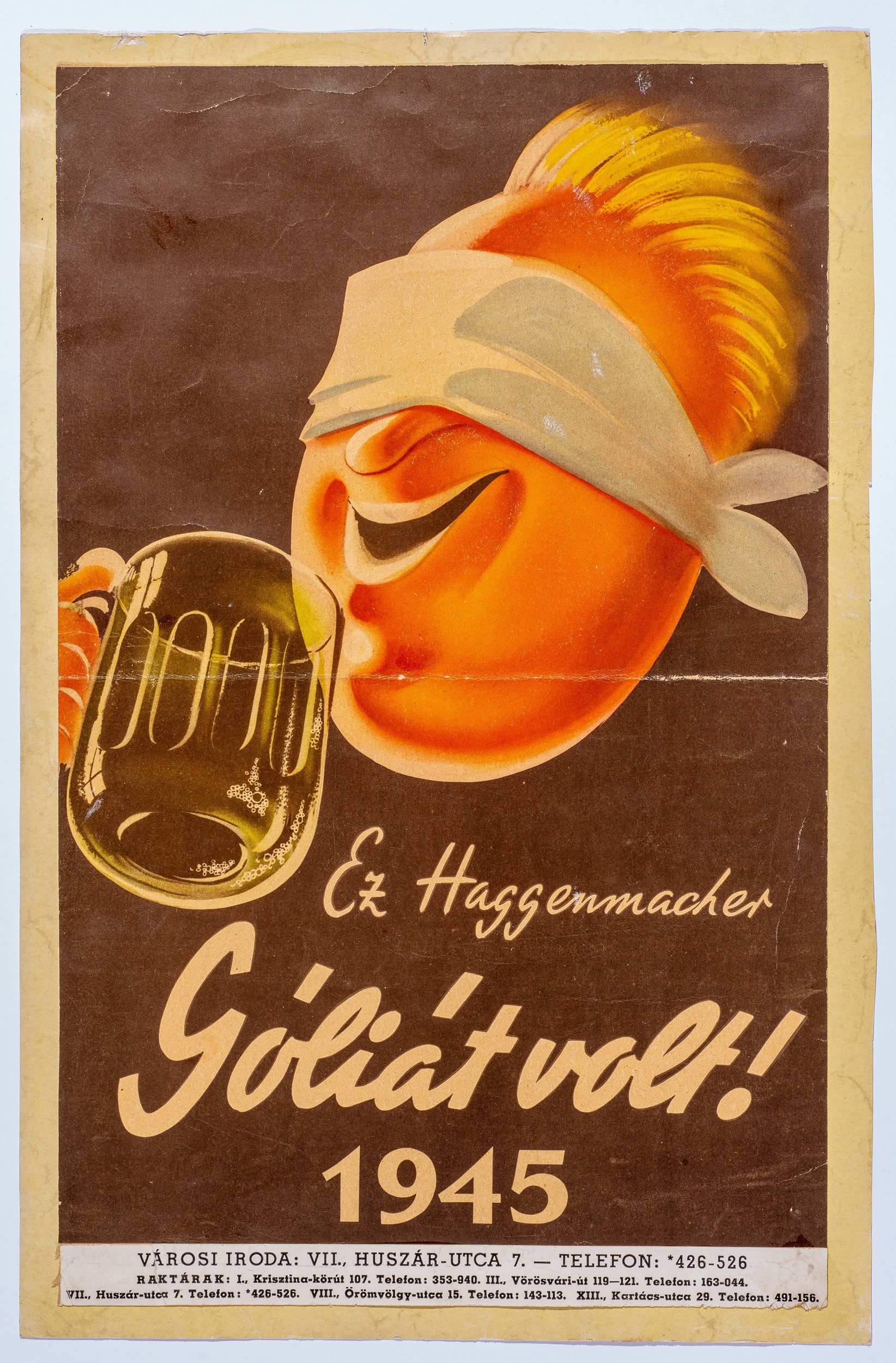 Ez haggenmacher góliát sör,plakát (Söripari Emléktár - Dreher Sörmúzeum CC BY-NC-SA)