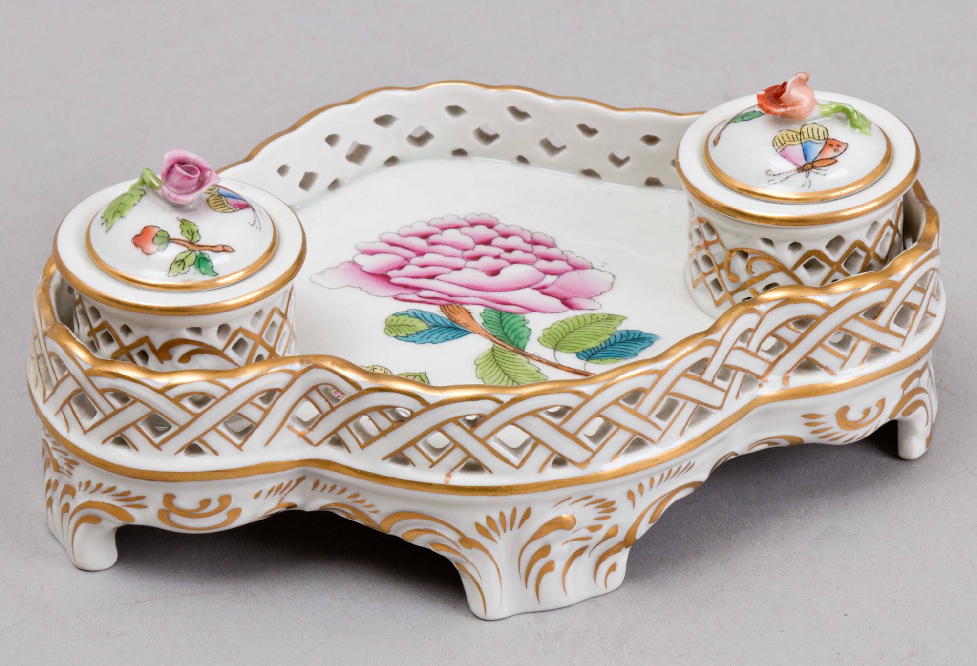 Herendi porcelán tintatartó (Postamúzeum CC BY-NC-SA)