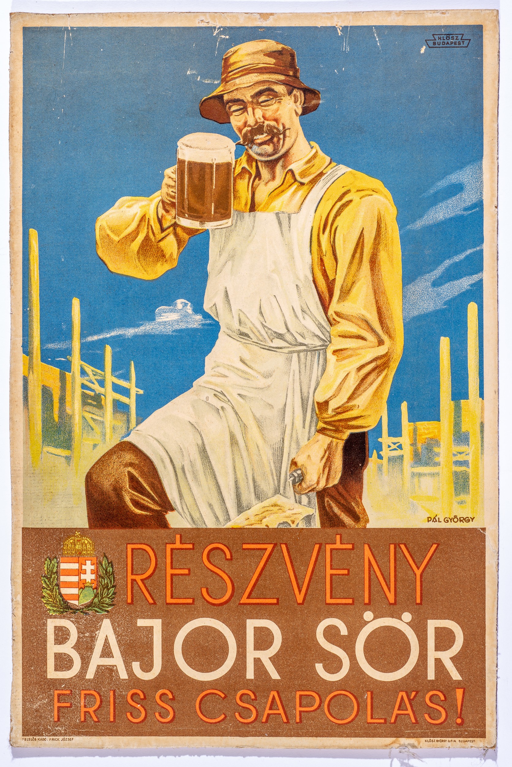Részvény bajor sör,friss csap,plakát (Söripari Emléktár - Dreher Sörmúzeum CC BY-NC-SA)