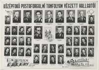 Középfokú postaforgalmi tanfolyam tablóképe Pécsről, 1959