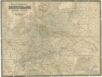 Postai és vasúti térkép Németországból és a szomszédos országokból Londonba, Firenzébe, Lembergbe és Koppenhágába