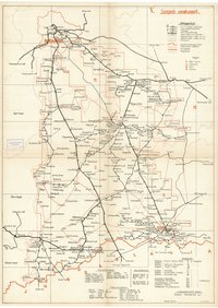 Magyarország postajárati térképe vonalcsoportok szerint, 12 részben – Szegedi vonalcsoport