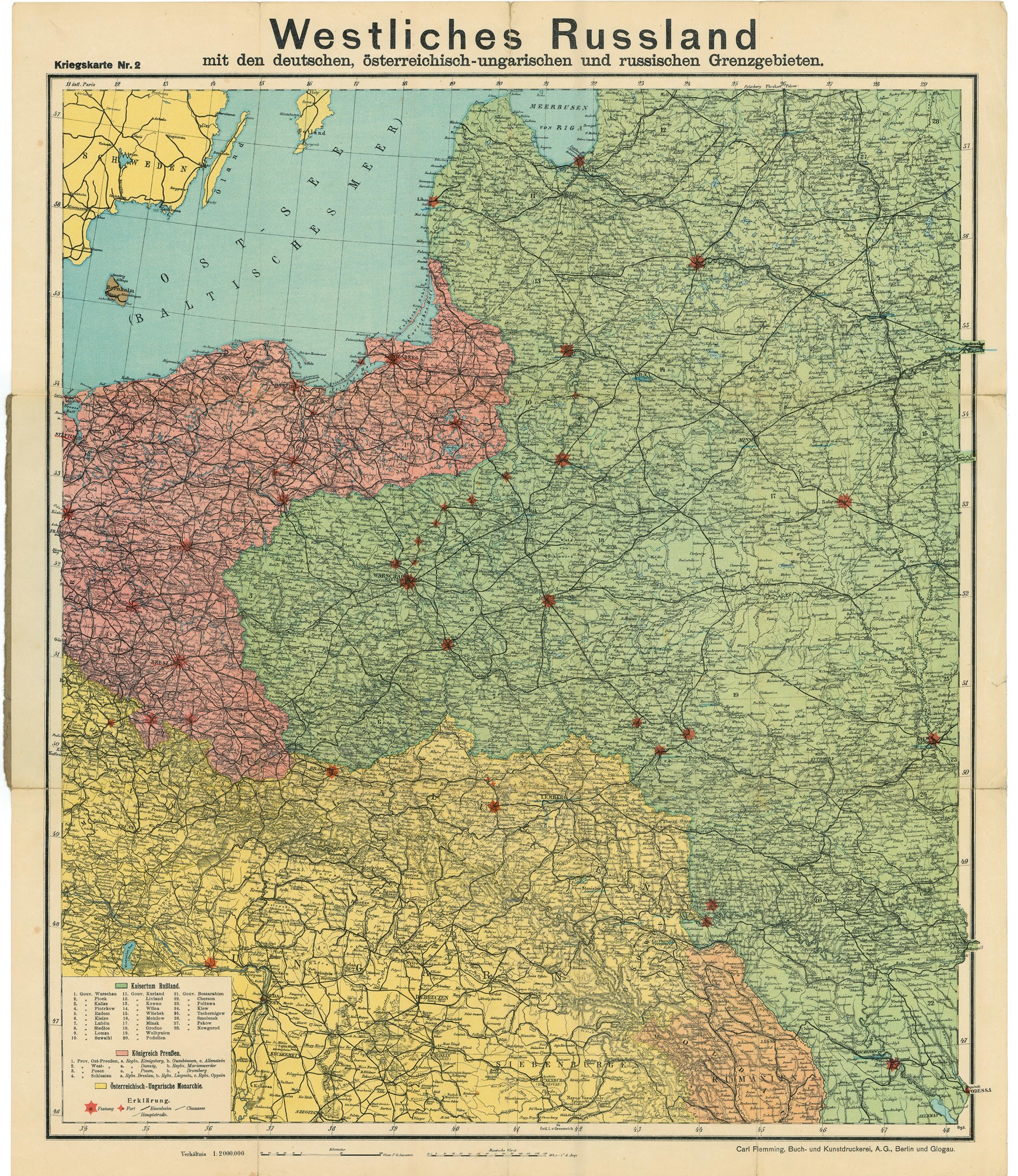 Nyugat-Oroszország a német, osztrák-magyar és orosz határterületekkel (Postamúzeum CC BY-NC-SA)