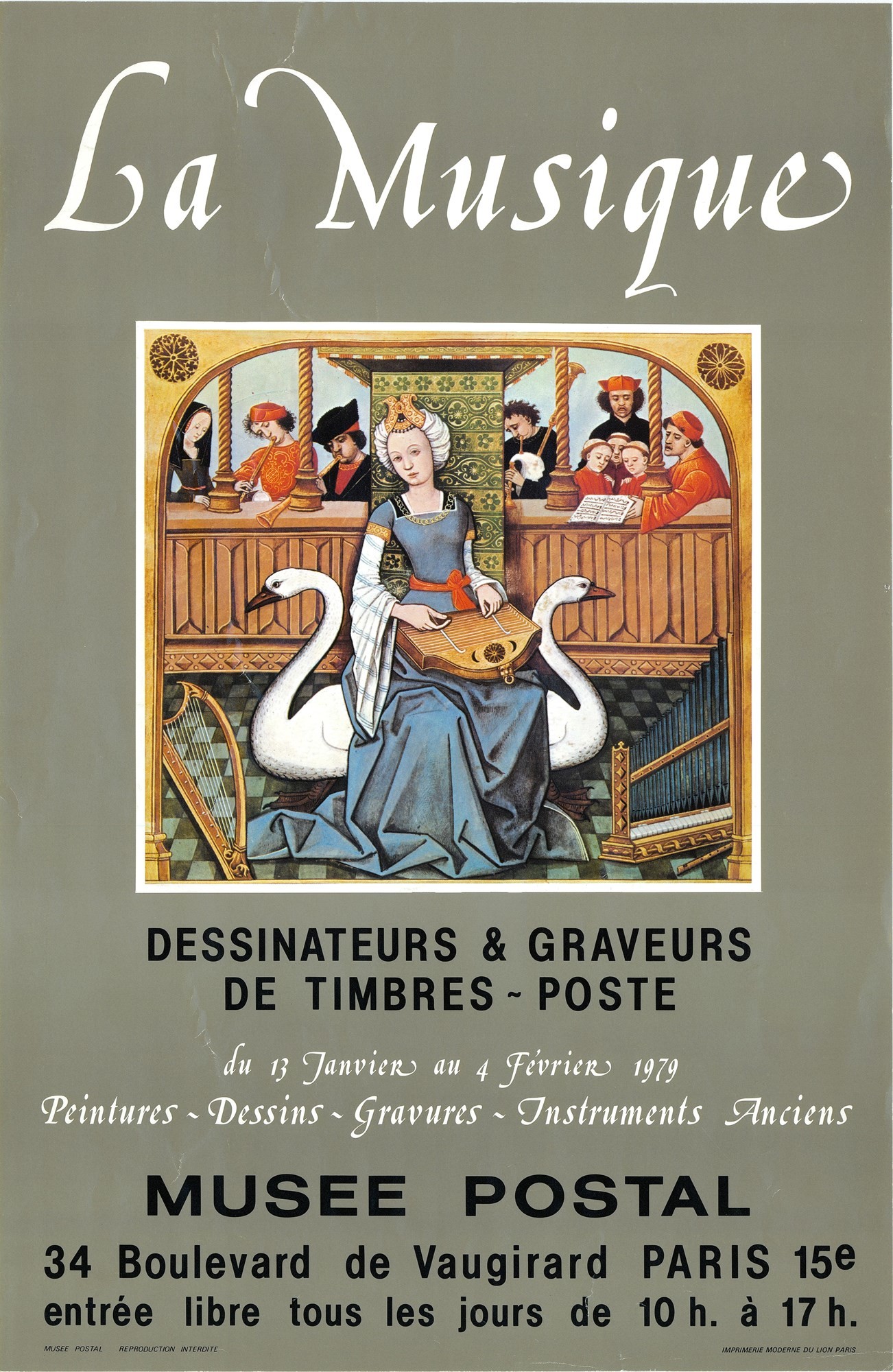 Kiállítási plakát - Francia postamúzeum, 1979 (Postamúzeum CC BY-NC-SA)