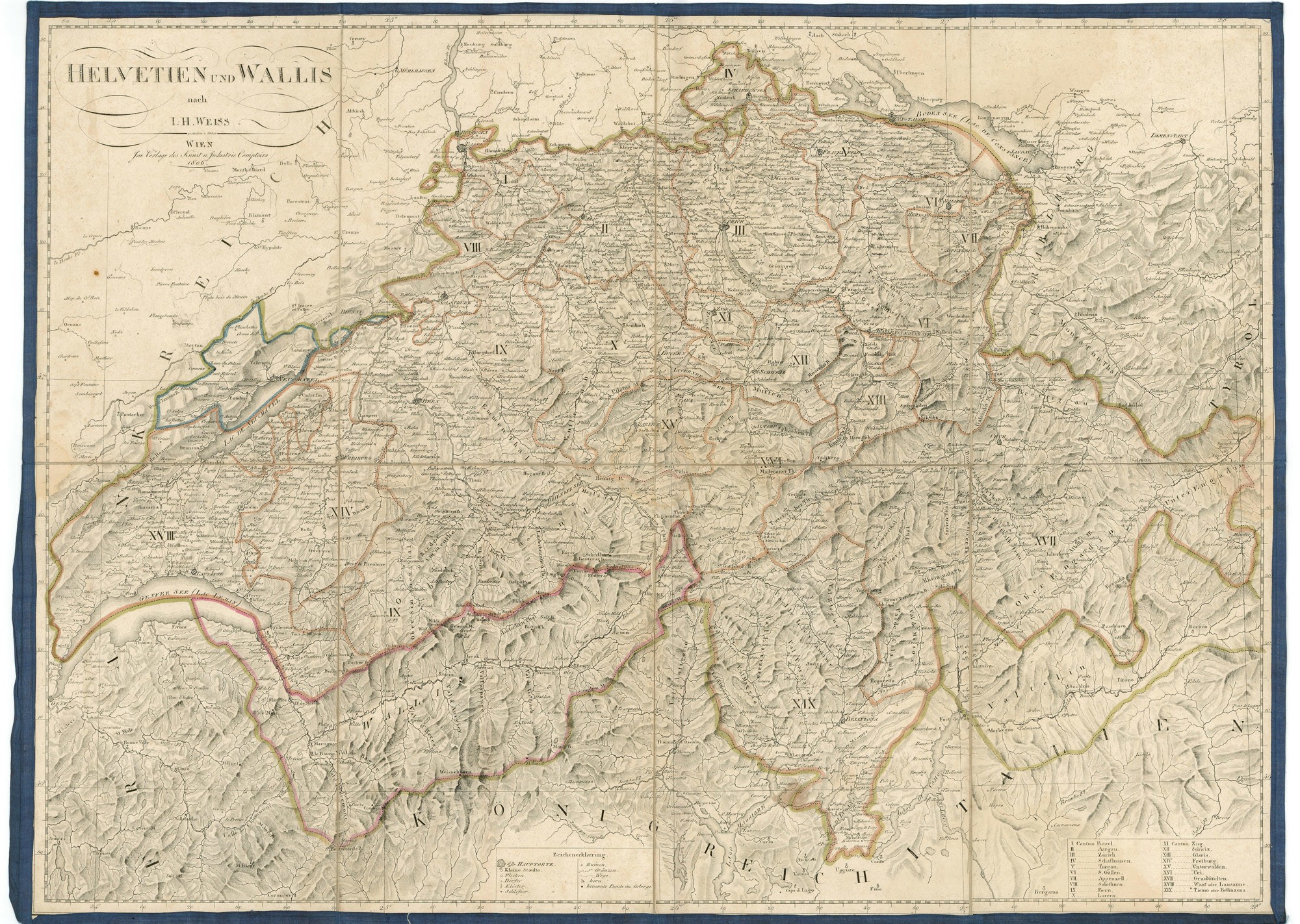 Svájc térképe (Postamúzeum CC BY-NC-SA)