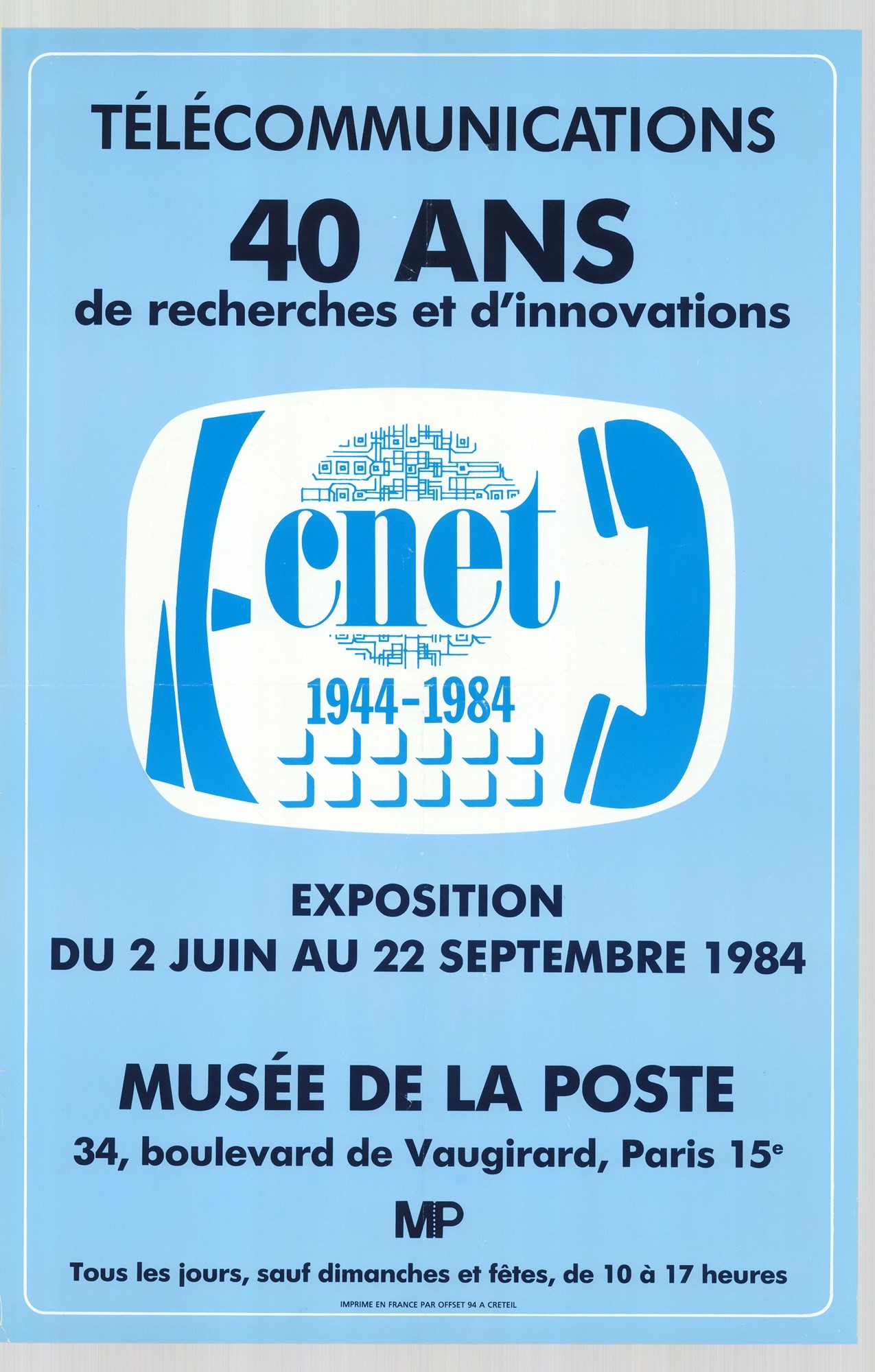 Kiállítási plakát - Francia postamúzeum, 1984 (Postamúzeum CC BY-NC-SA)