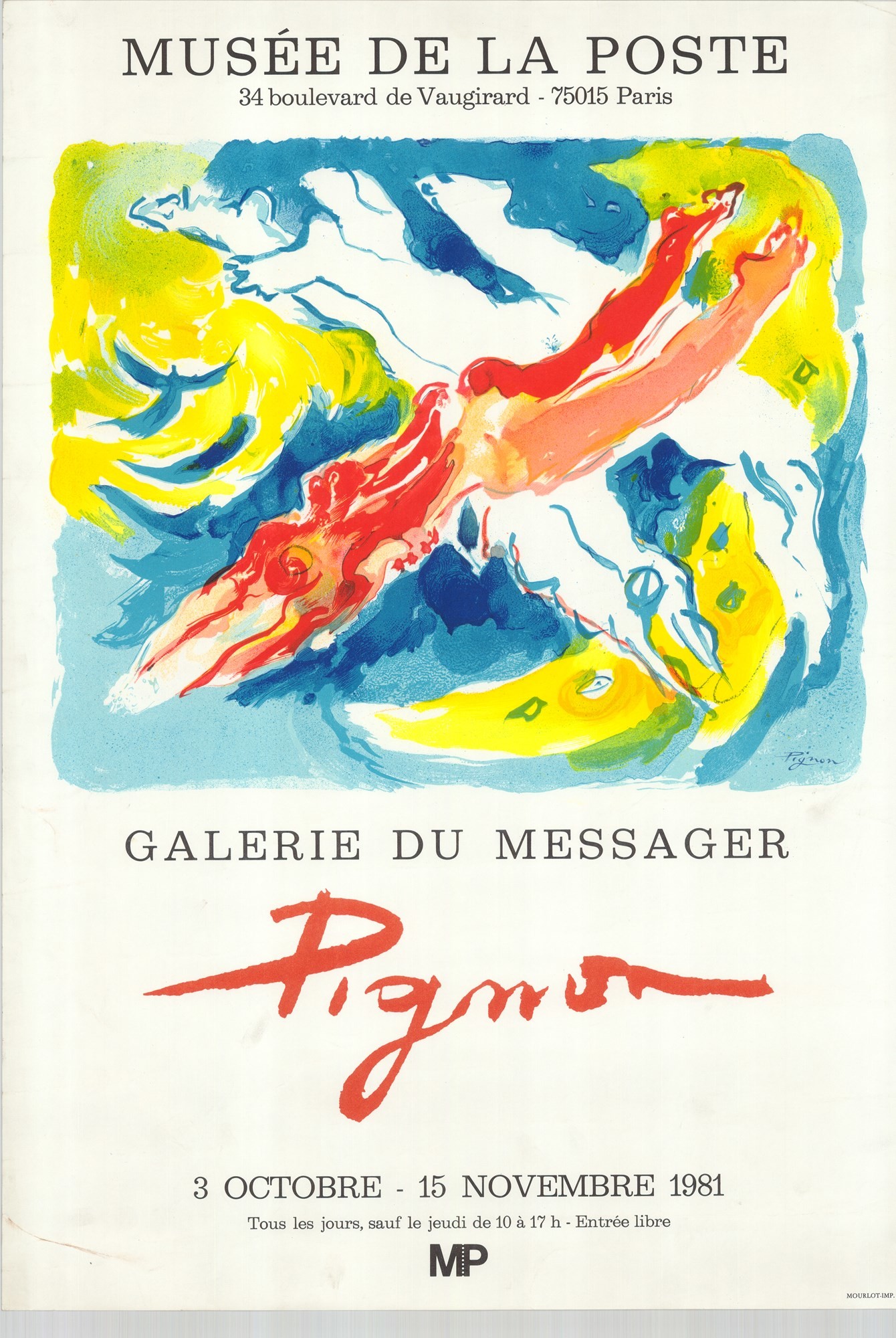 Kiállítási plakát - Francia postamúzeum, 1981 (Postamúzeum CC BY-NC-SA)